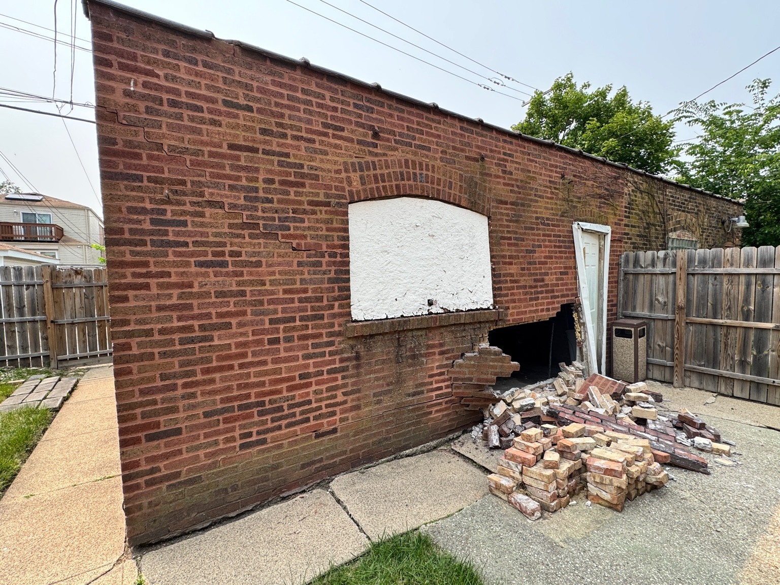 Garage wall - before